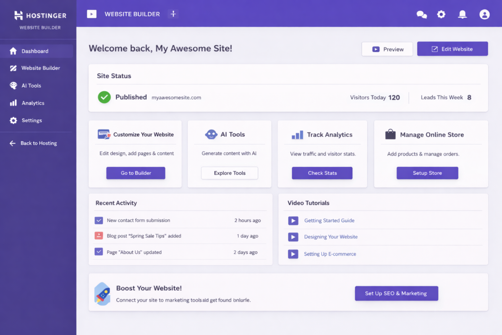 Hostinger website builder tutorial 2026 Hostinger website builder tutorial