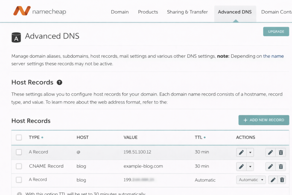 How to create a subdomain in Namecheap​ 2026